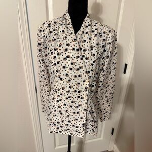 Pendleton Geometric Black and White Blouse